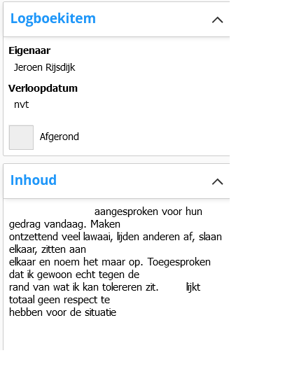 Een aantekening in Magister.