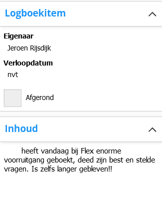 Een aantekening in Magister.