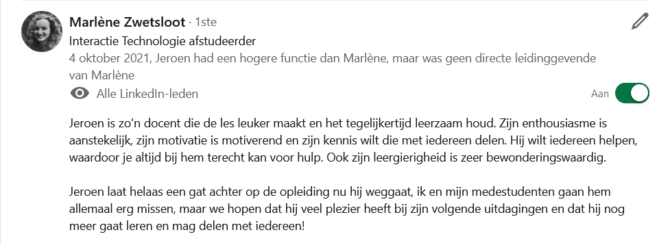 Testimonial Marlène Zwetsloot 